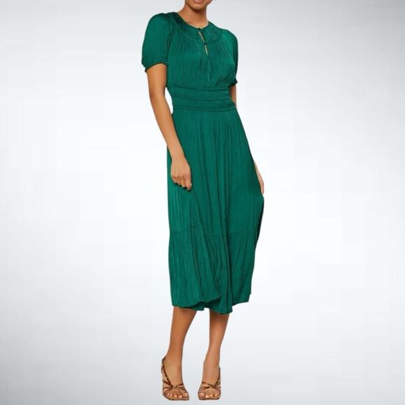 Anthropologie Current Air Brooklyn Midi Dress in Green Size L - Picture 2 of 7